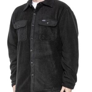 Men's Black Fleece Shirt Jacket